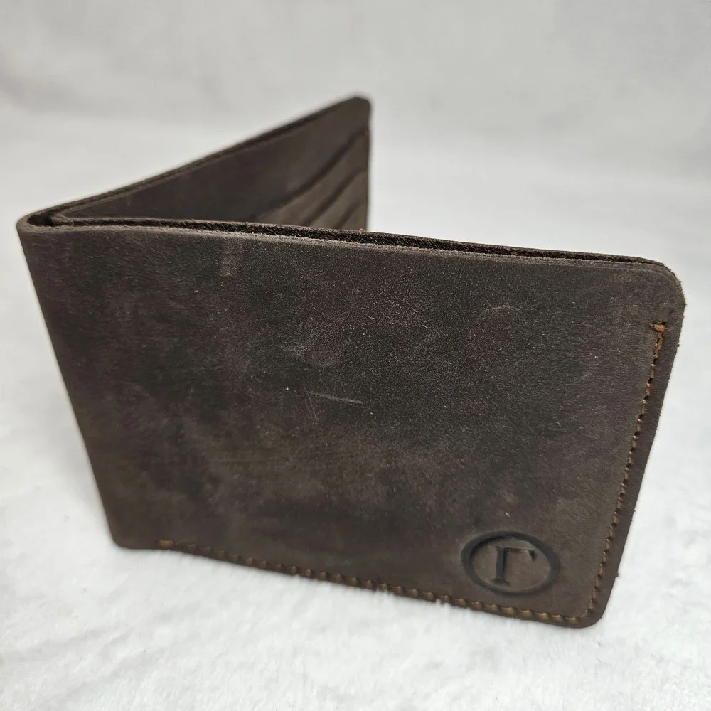 Razaaro Men's Bifold Wallet Brown Leather-Look Minimalist Card Holder